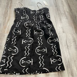 Lewis Cho Black & White Print Dress Size 6